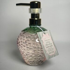 Aroma Aria pink strawberry glass hand soap bottle